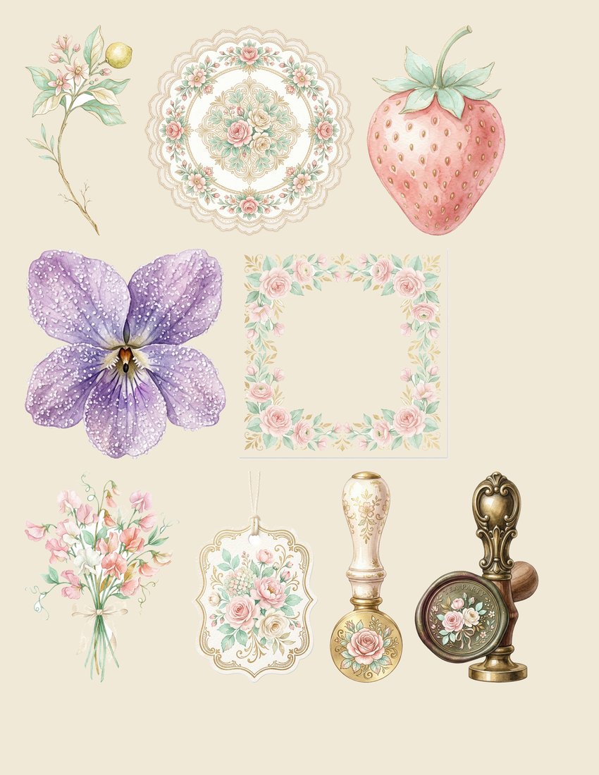 Afternoon Tea Party Junk Journal Kit | Vintage Floral Teacup Ephemera + Printable Sheets | Cottagecore | Digital Download