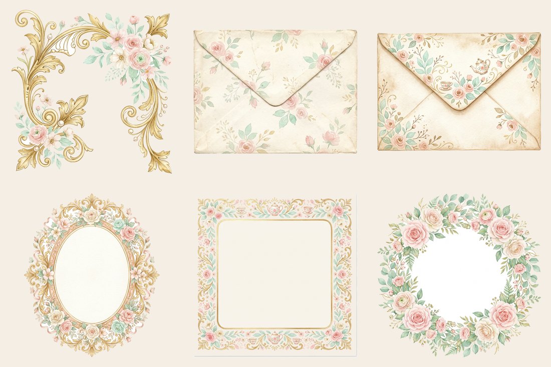 Afternoon Tea Party Junk Journal Kit | Vintage Floral Teacup Ephemera + Printable Sheets | Cottagecore | Digital Download