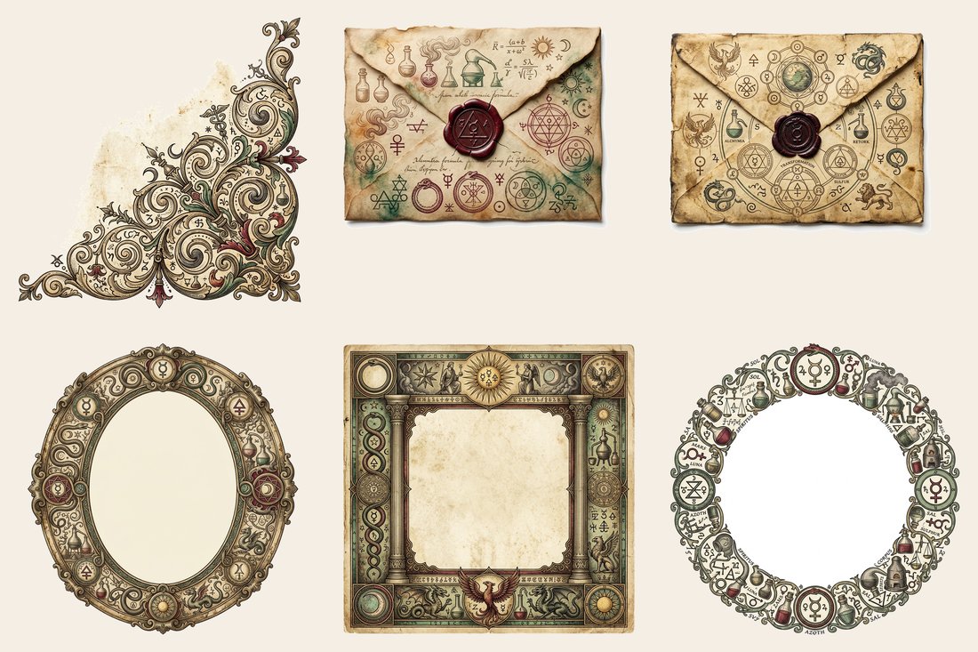 Alchemist's Laboratory Junk Journal Kit | Mystical Formulas & Vials Ephemera | Digital Download