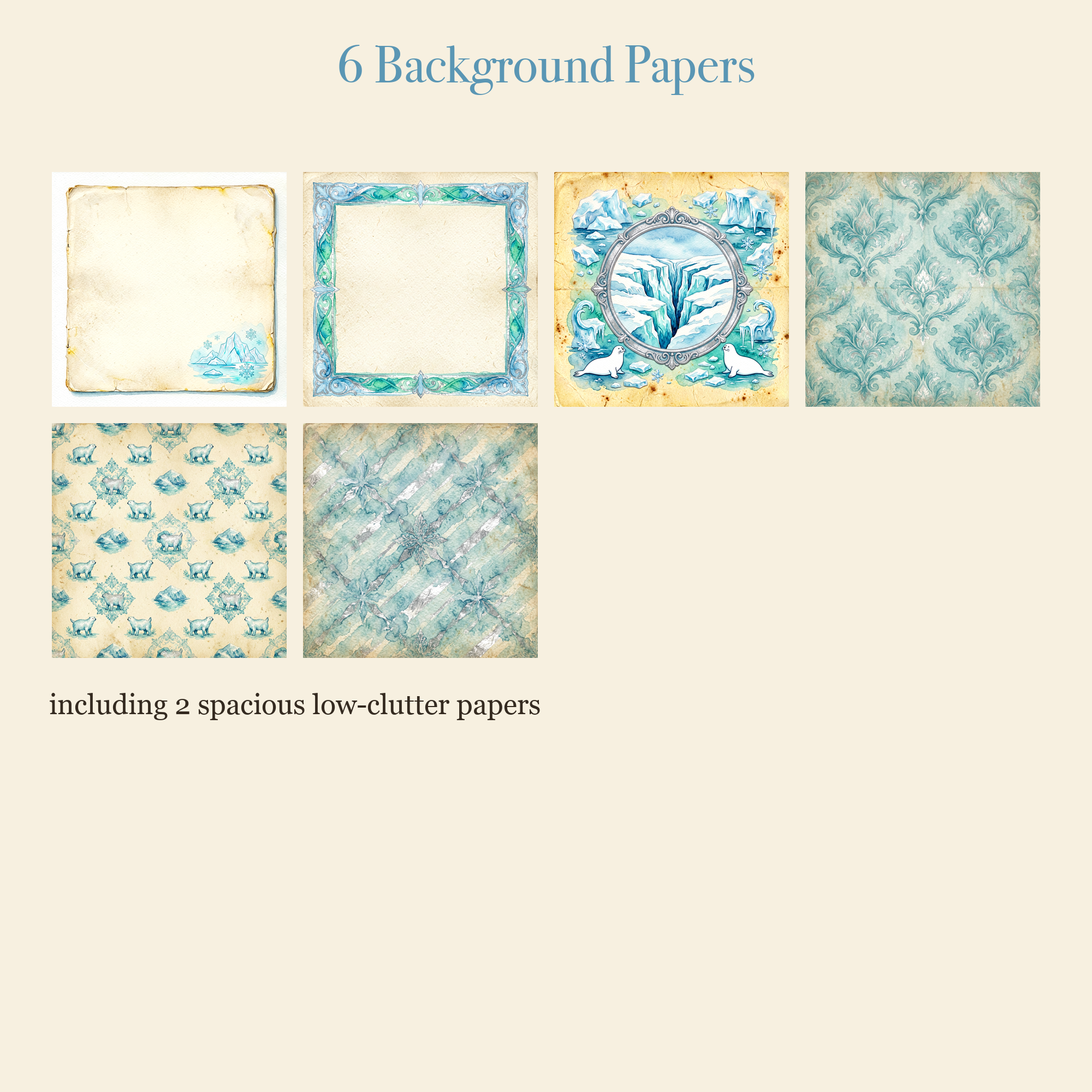 Arctic Aurora Junk Journal Kit | Polar Bear & Northern Lights Ephemera Papers | Printable Cut-Outs | Digital Download