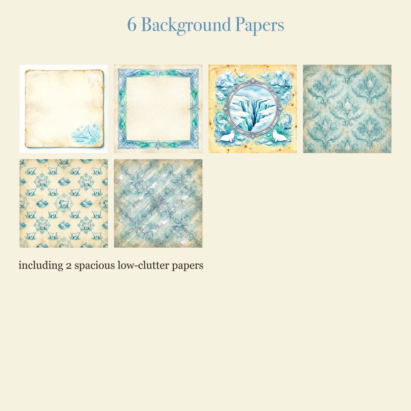Arctic Aurora Junk Journal Kit | Polar Bear & Northern Lights Ephemera Papers | Printable Cut-Outs | Digital Download