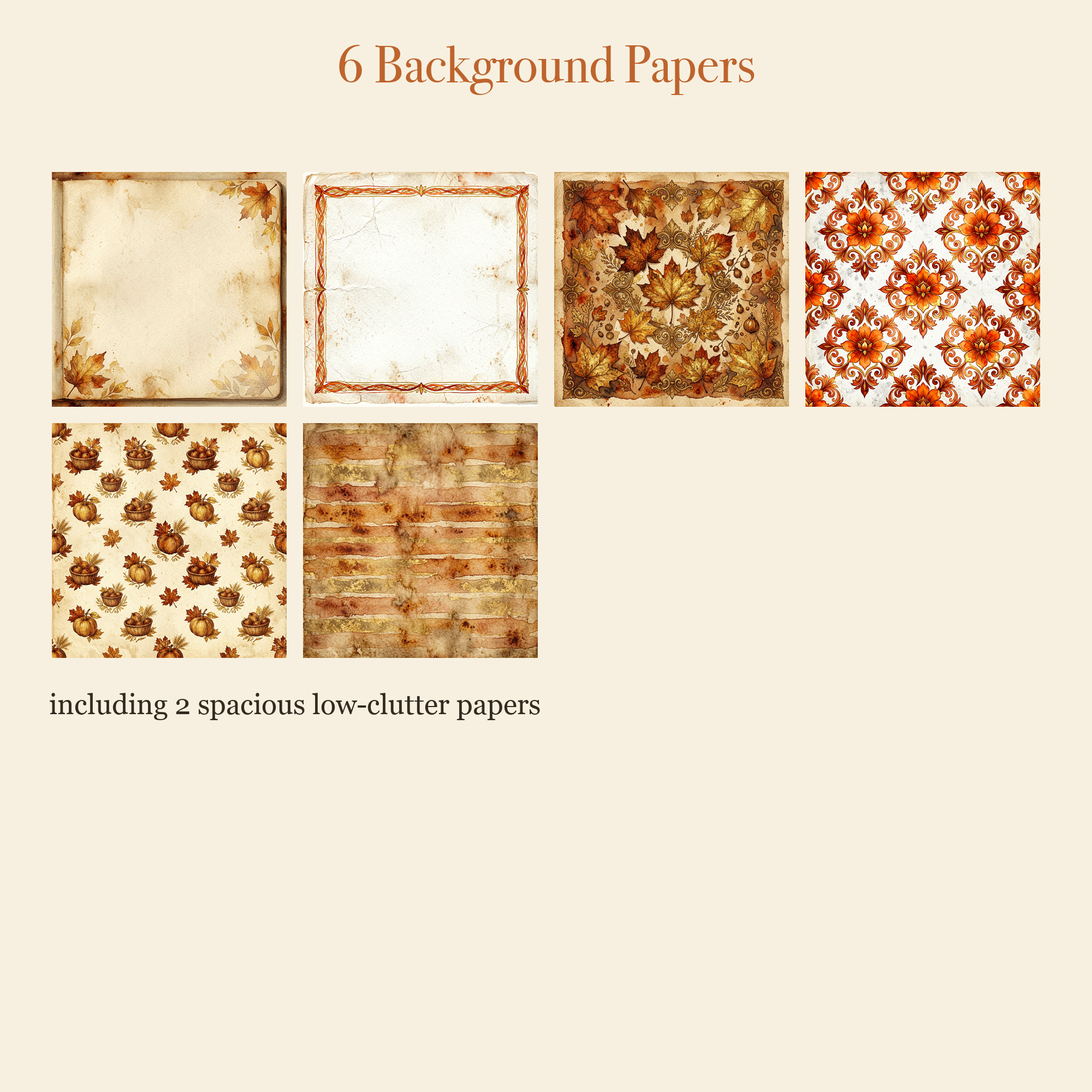 Autumn Harvest Junk Journal Kit | Pumpkin & Cornucopia Ephemera Papers | Printable Cut-Outs | Digital Download