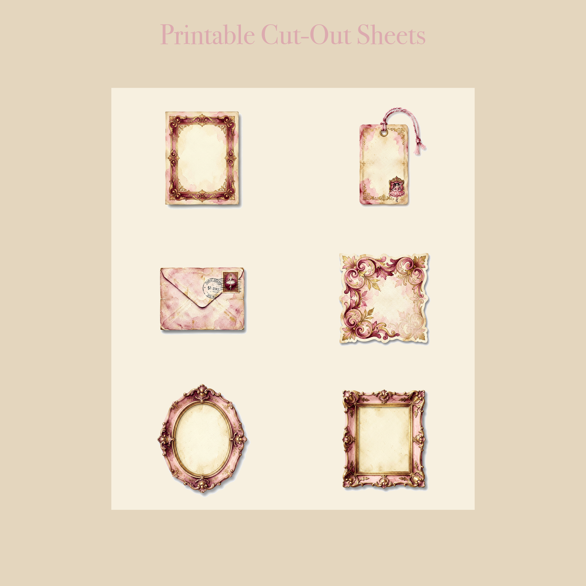 Ballet Opera House Junk Journal Kit | Ballerina & Theatre Ephemera Papers | Printable Cut-Outs | Digital Download