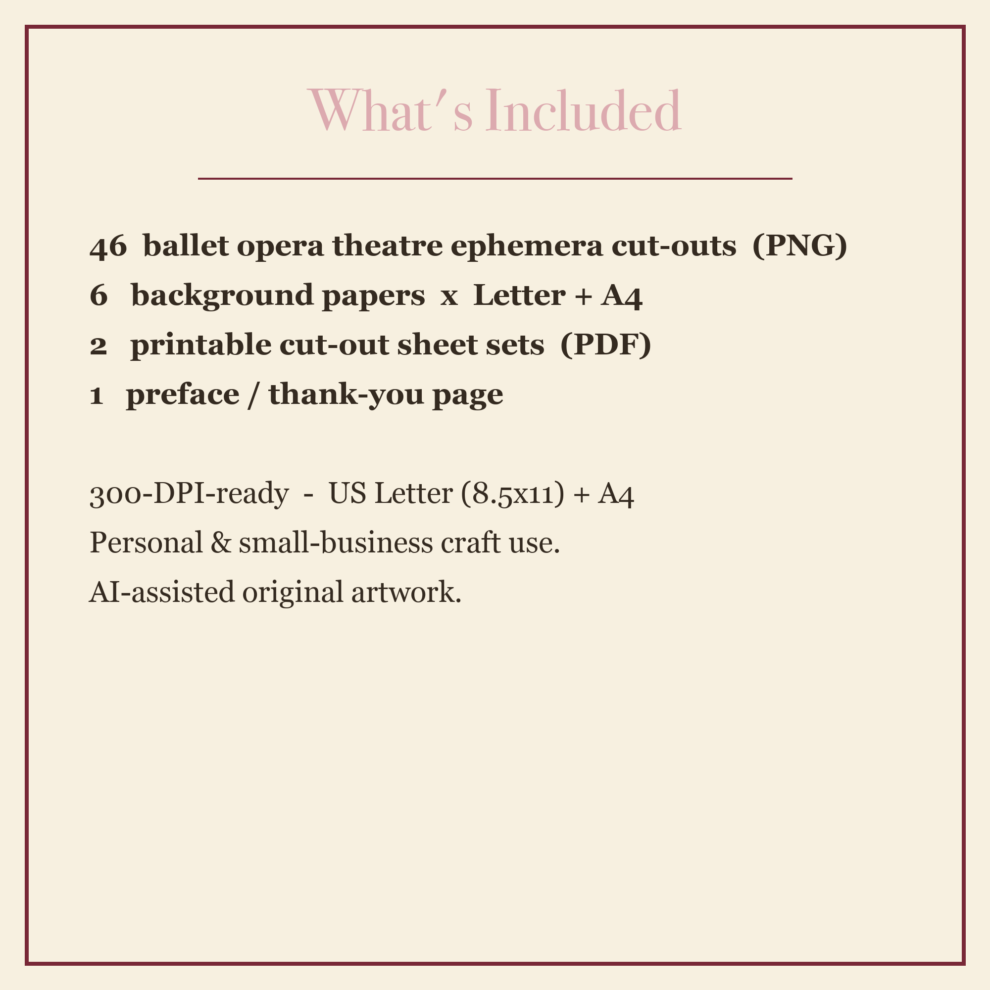 Ballet Opera House Junk Journal Kit | Ballerina & Theatre Ephemera Papers | Printable Cut-Outs | Digital Download
