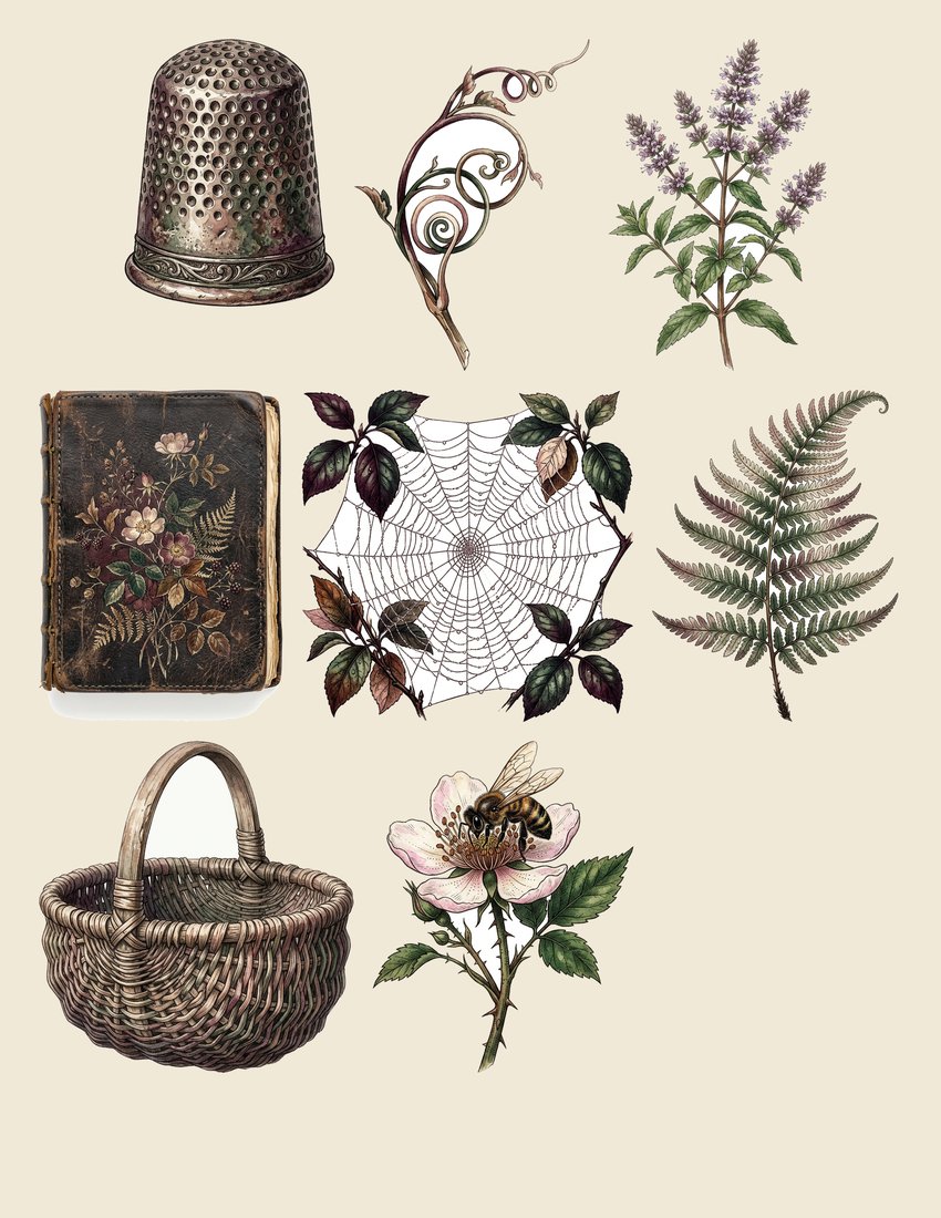 Berry Bramble Junk Journal Kit | Vintage Woodland Foraging Ephemera | Digital Download