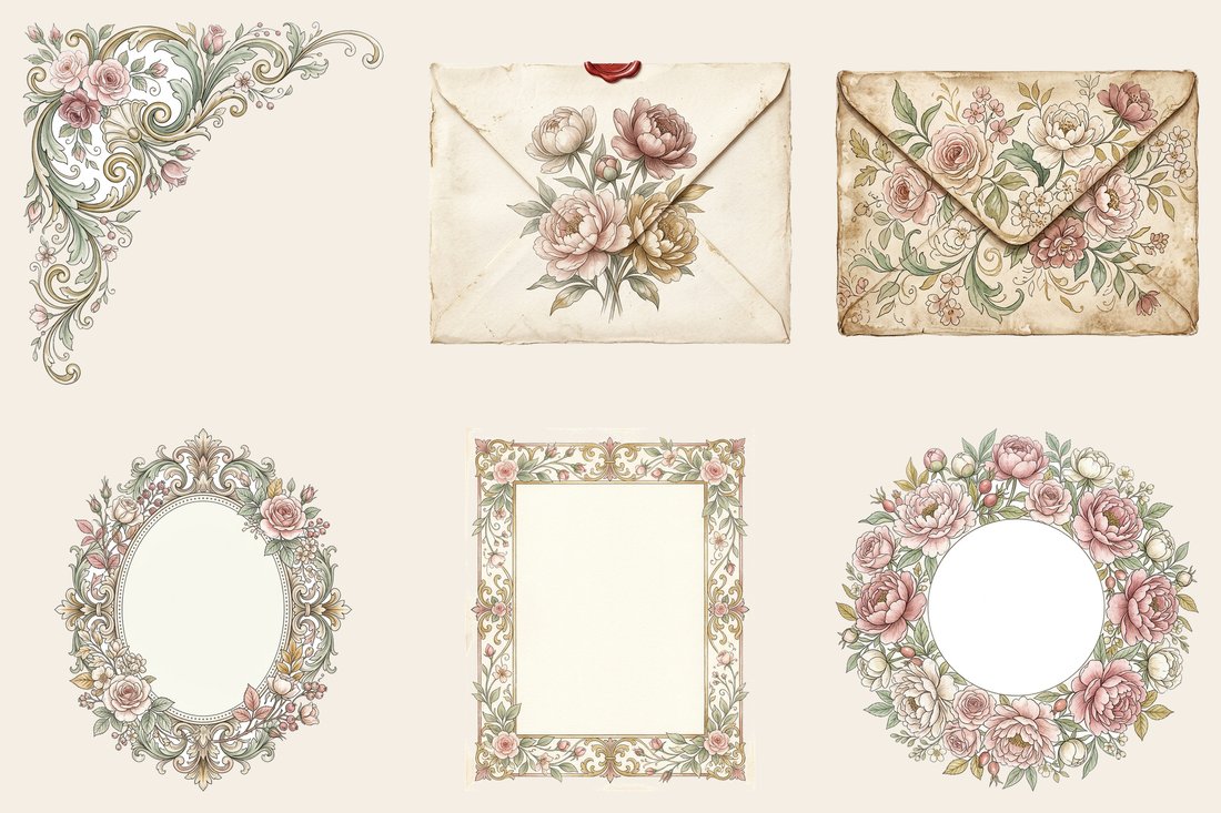 Blush Peony Junk Journal Kit | Vintage Floral Ephemera & Crafts | Digital Download