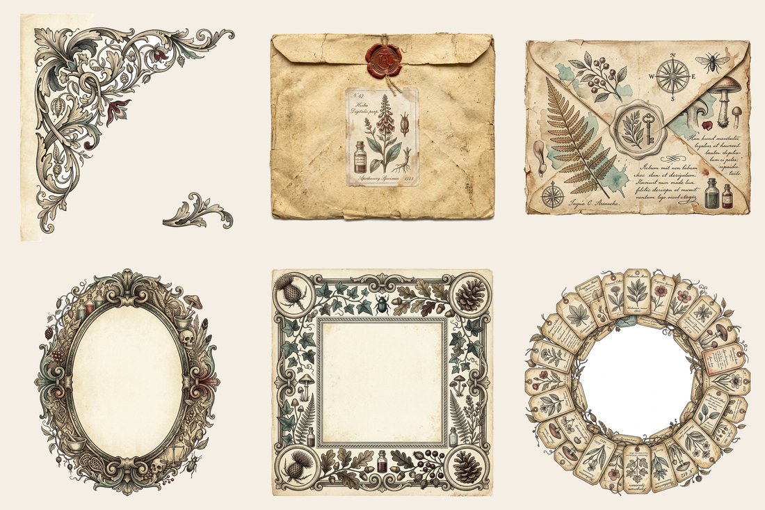 Cabinet of Curiosities Junk Journal Kit | Vintage Naturalist Specimen Oddities Ephemera + Printable Sheets | Dark Academia | Digital