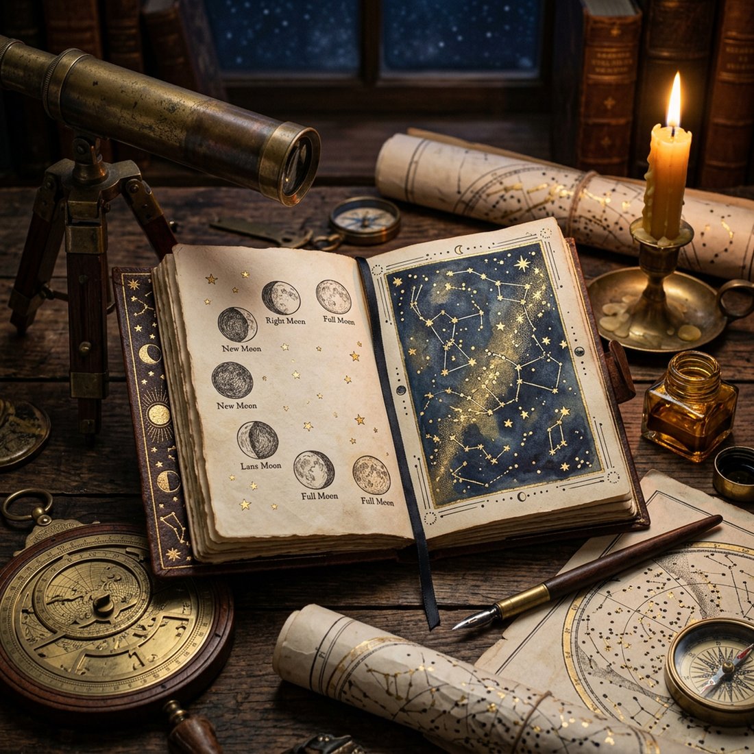 Celestial Observatory Junk Journal Kit | Vintage Astronomy Moon Stars Ephemera + Printable Sheets | Digital Download
