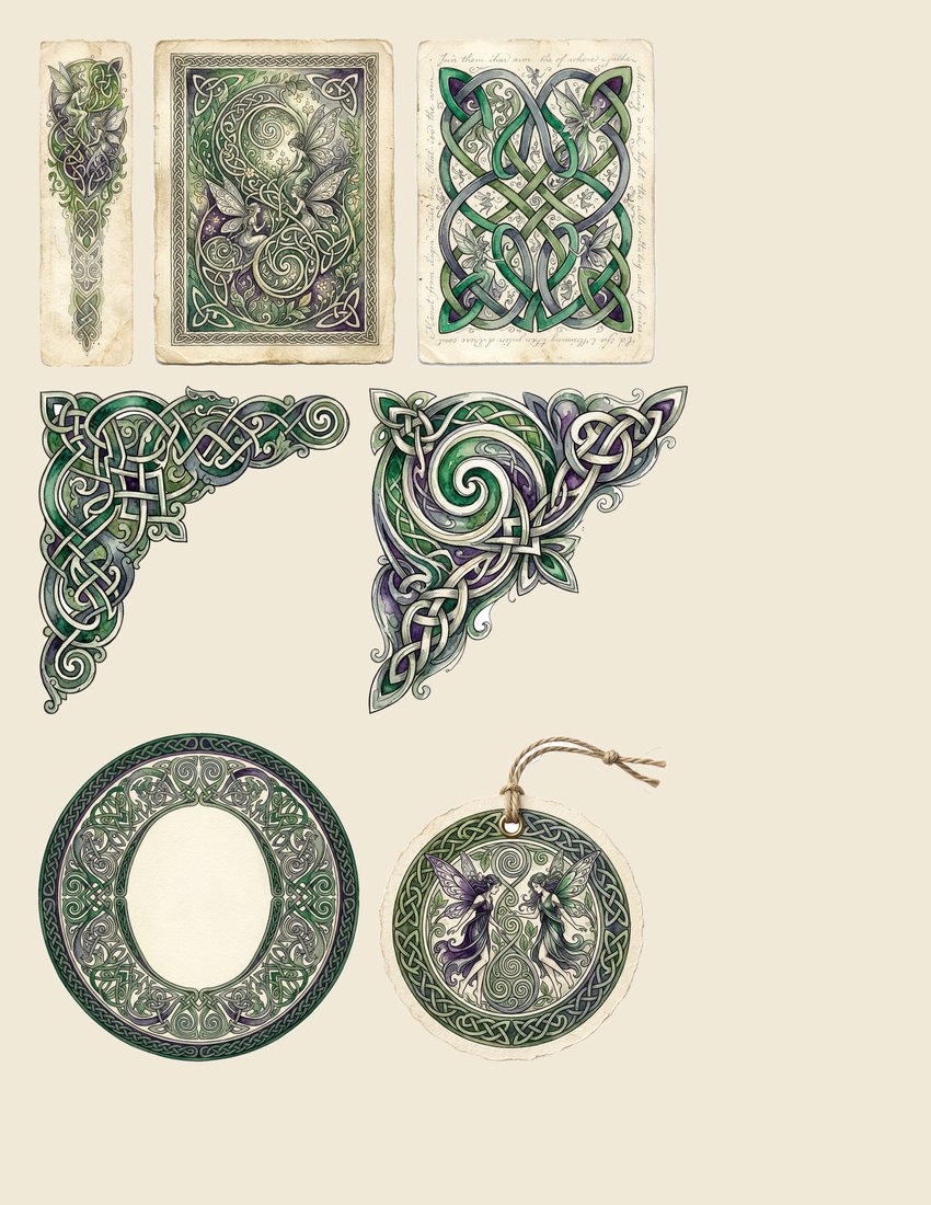 Celtic Whispers Junk Journal Kit | Enchanted Faerie Forest Ephemera + Printable Sheets | Celtic Folklore | Digital Download