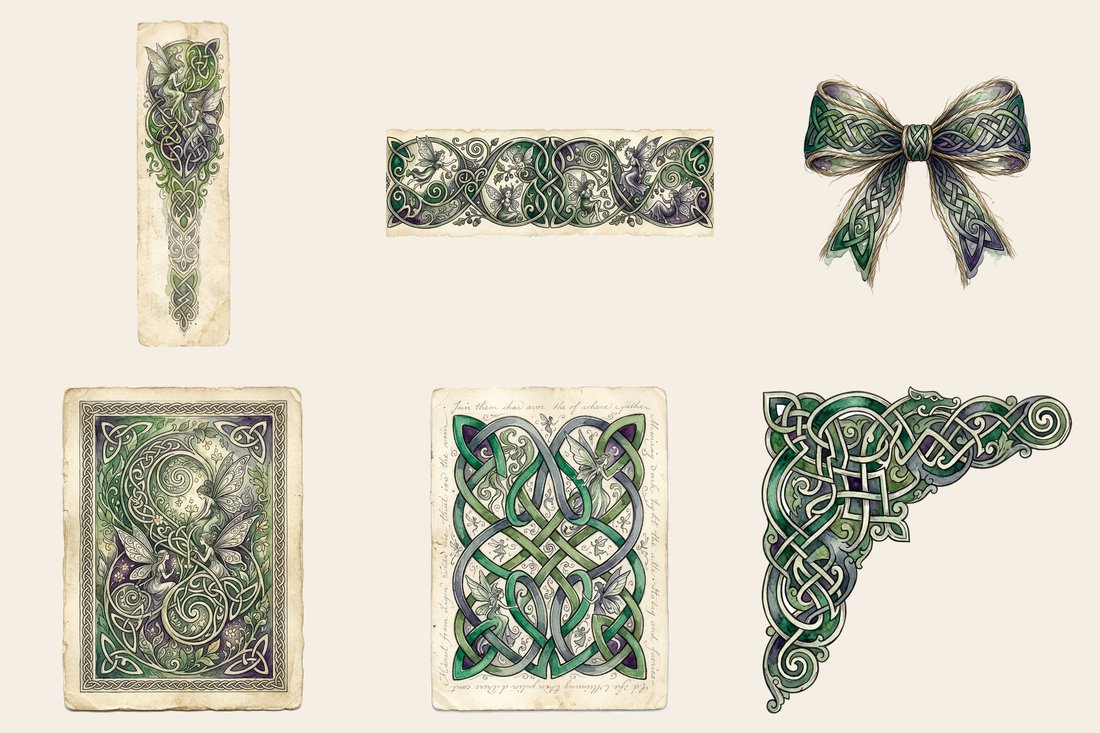 Celtic Whispers Junk Journal Kit | Enchanted Faerie Forest Ephemera + Printable Sheets | Celtic Folklore | Digital Download
