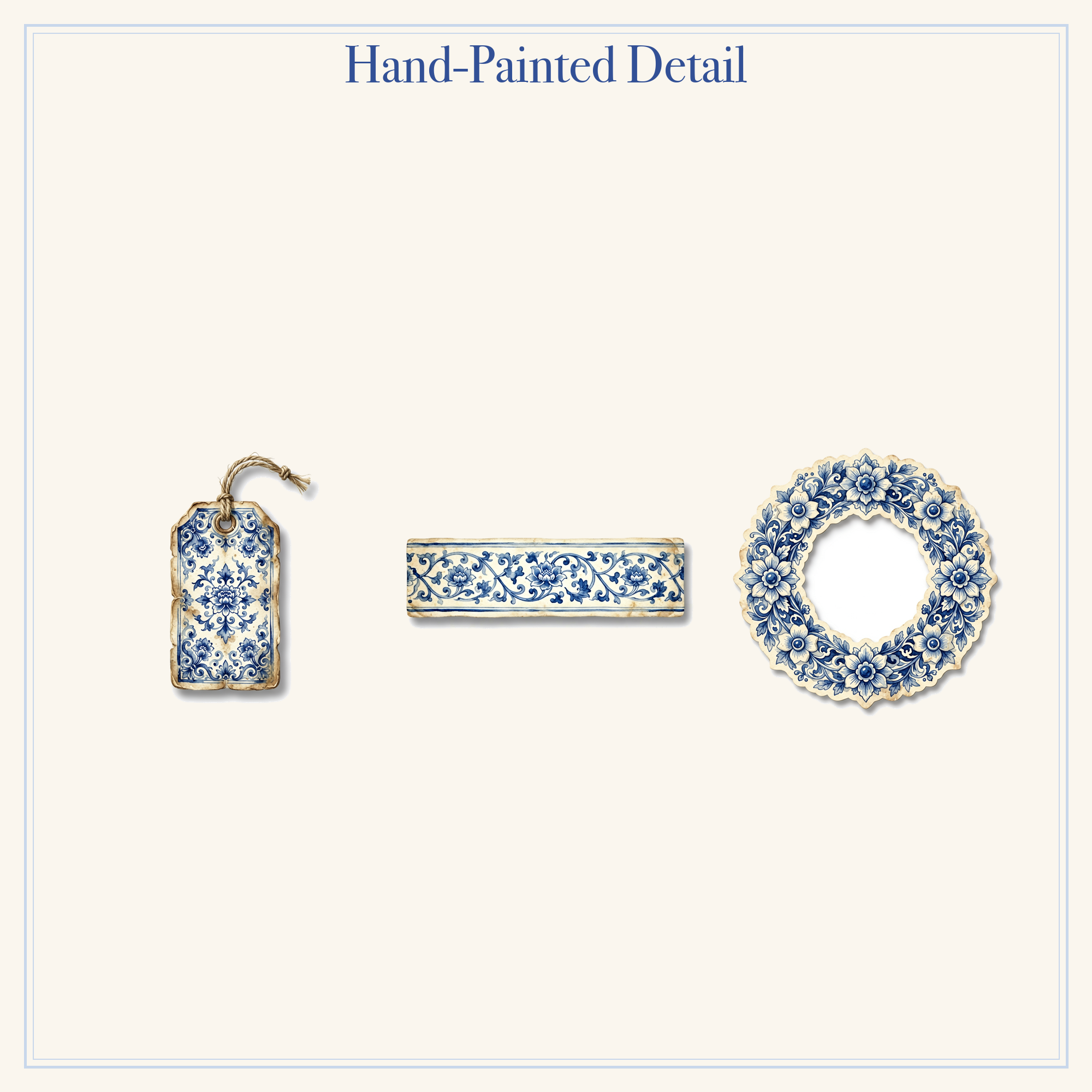 Chinoiserie Porcelain Junk Journal Kit | Blue & White & Peony Ephemera Papers | Printable Cut-Outs | Digital Download