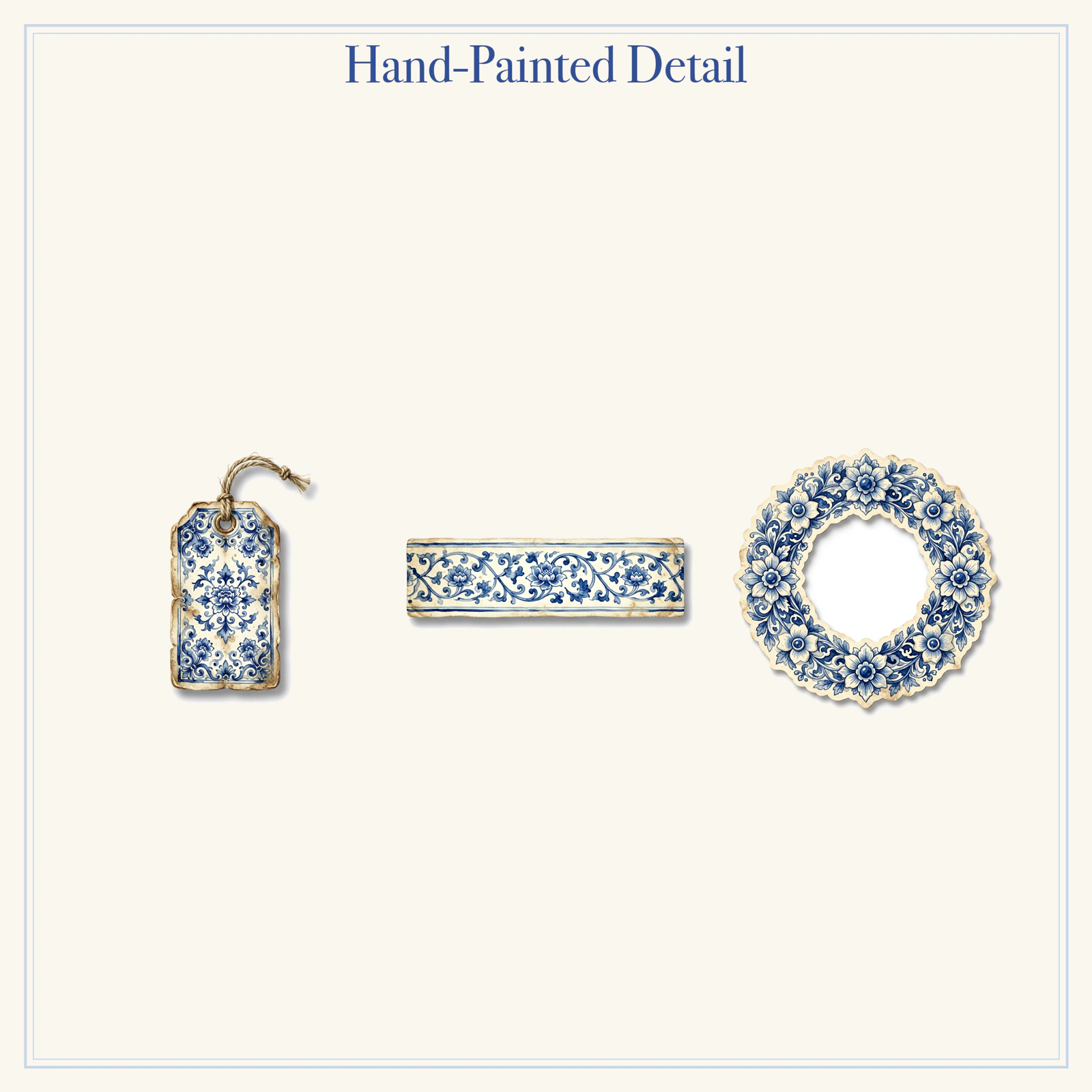 Chinoiserie Porcelain Junk Journal Kit | Blue & White & Peony Ephemera Papers | Printable Cut-Outs | Digital Download