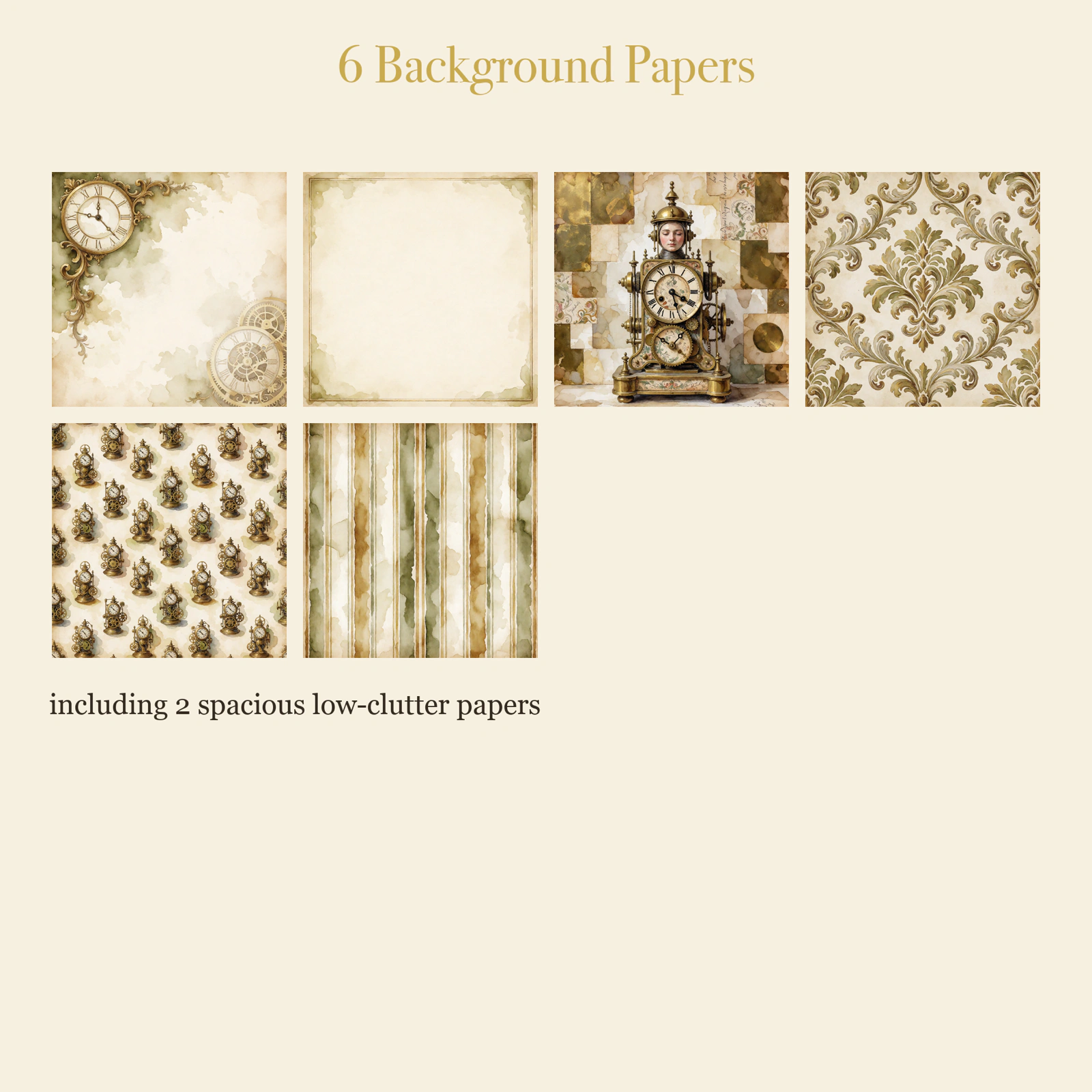 Clockwork Automaton Junk Journal Kit | Whimsical Mechanical Dreams Ephemera Papers | Printable Cut-Outs | Digital Download