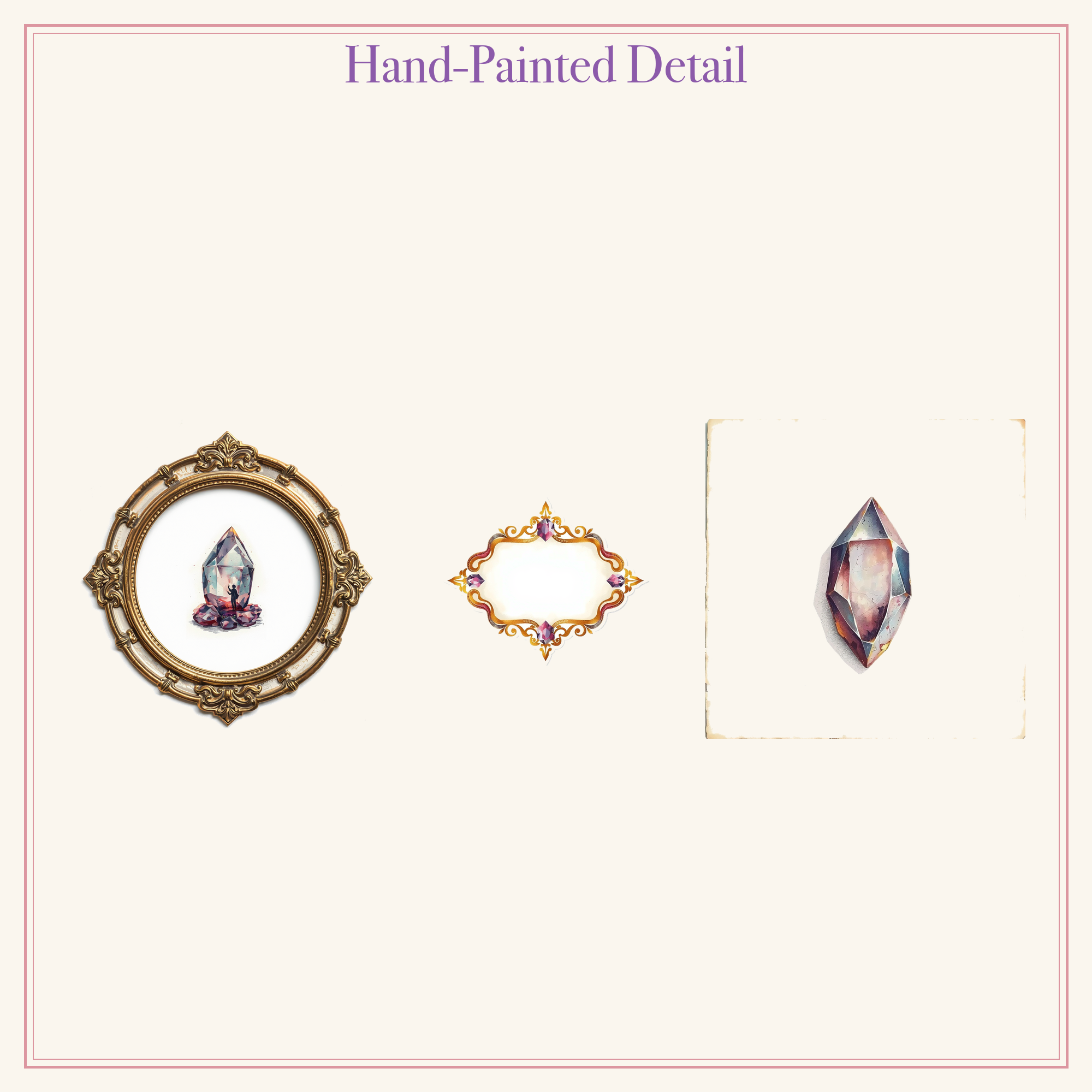 Crystal Gemstone Junk Journal Kit | Geode & Mineral Ephemera Papers | Printable Cut-Outs | Digital Download