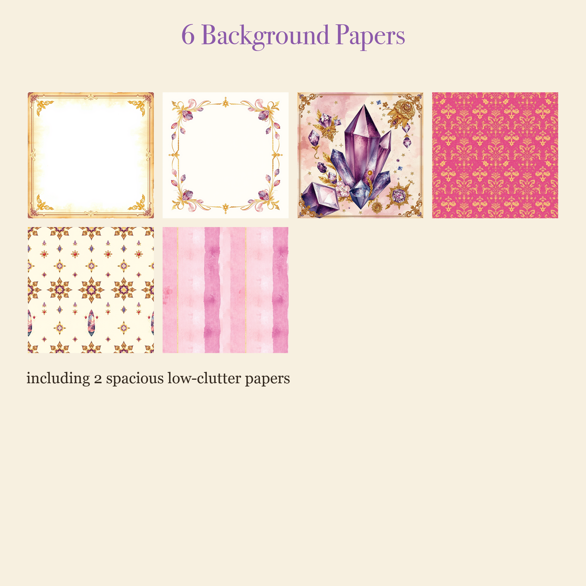 Crystal Gemstone Junk Journal Kit | Geode & Mineral Ephemera Papers | Printable Cut-Outs | Digital Download