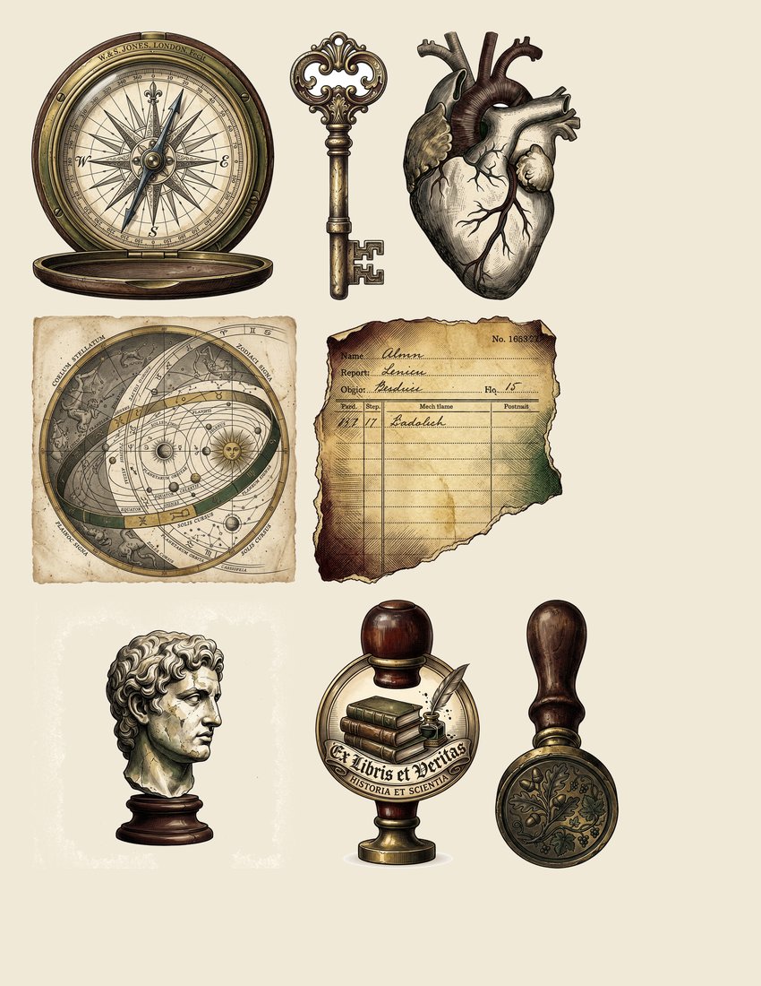 Dark Academia Library Junk Journal Kit | Scholarly Ephemera & Pages | Digital Download