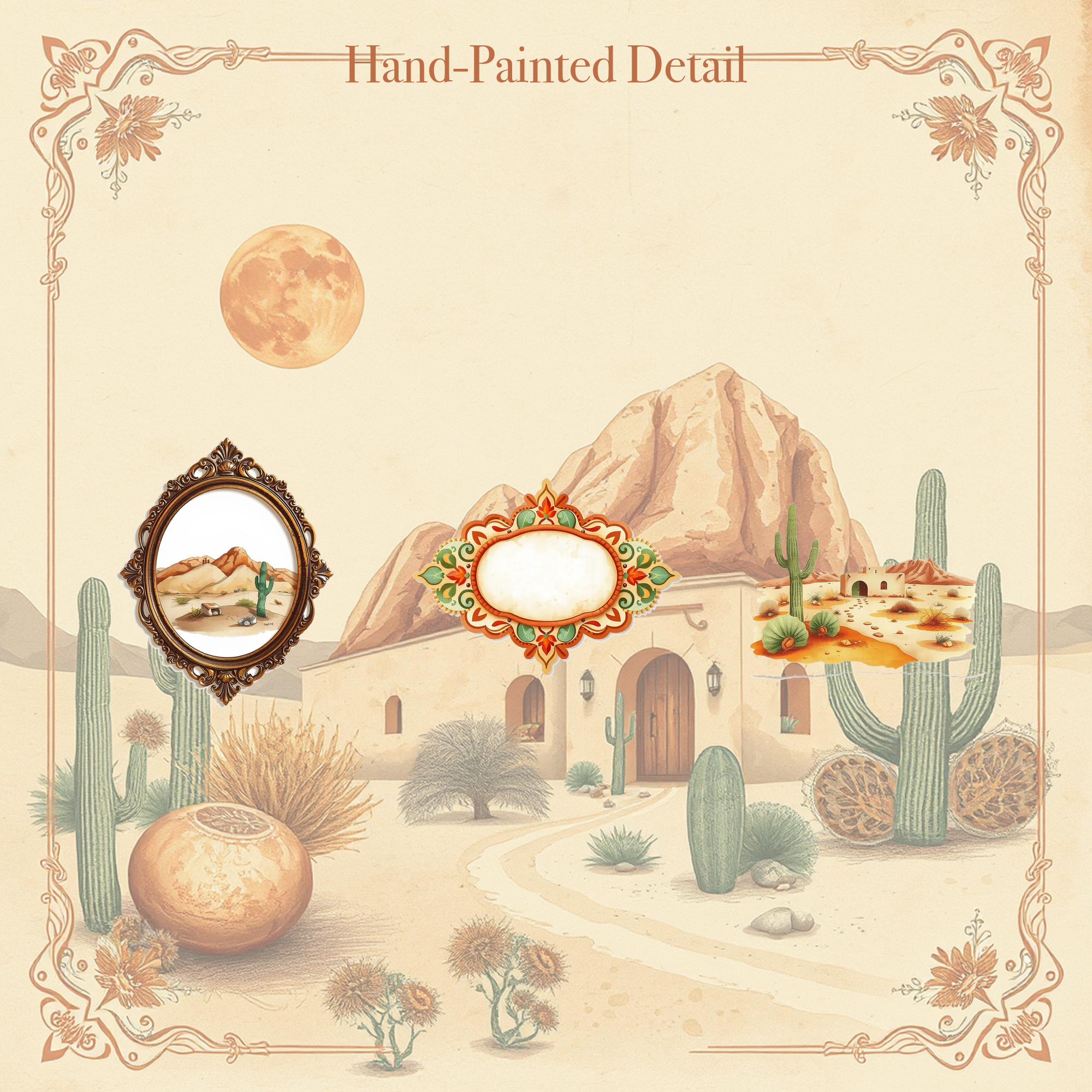 Desert Southwest Junk Journal Kit | Cactus & Terracotta Boho Ephemera Papers | Printable Cut-Outs | Digital Download