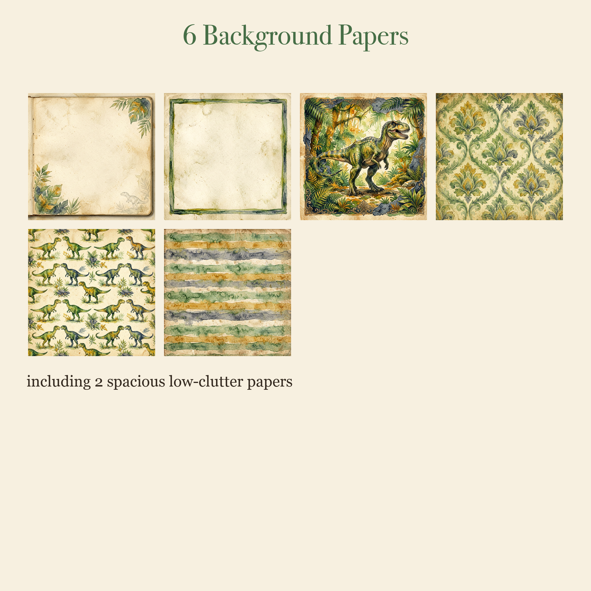 Dinosaur Prehistoric Junk Journal Kit | Fossil & Jungle Ephemera | Printable Cut-Outs | Digital Download