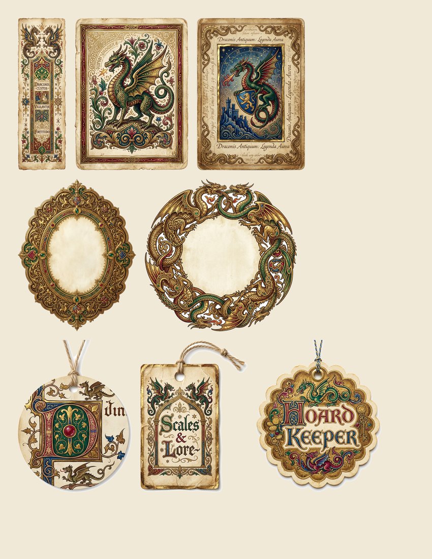 Dragon Legends Junk Journal Kit | Ancient Scales & Hoards | Digital Download