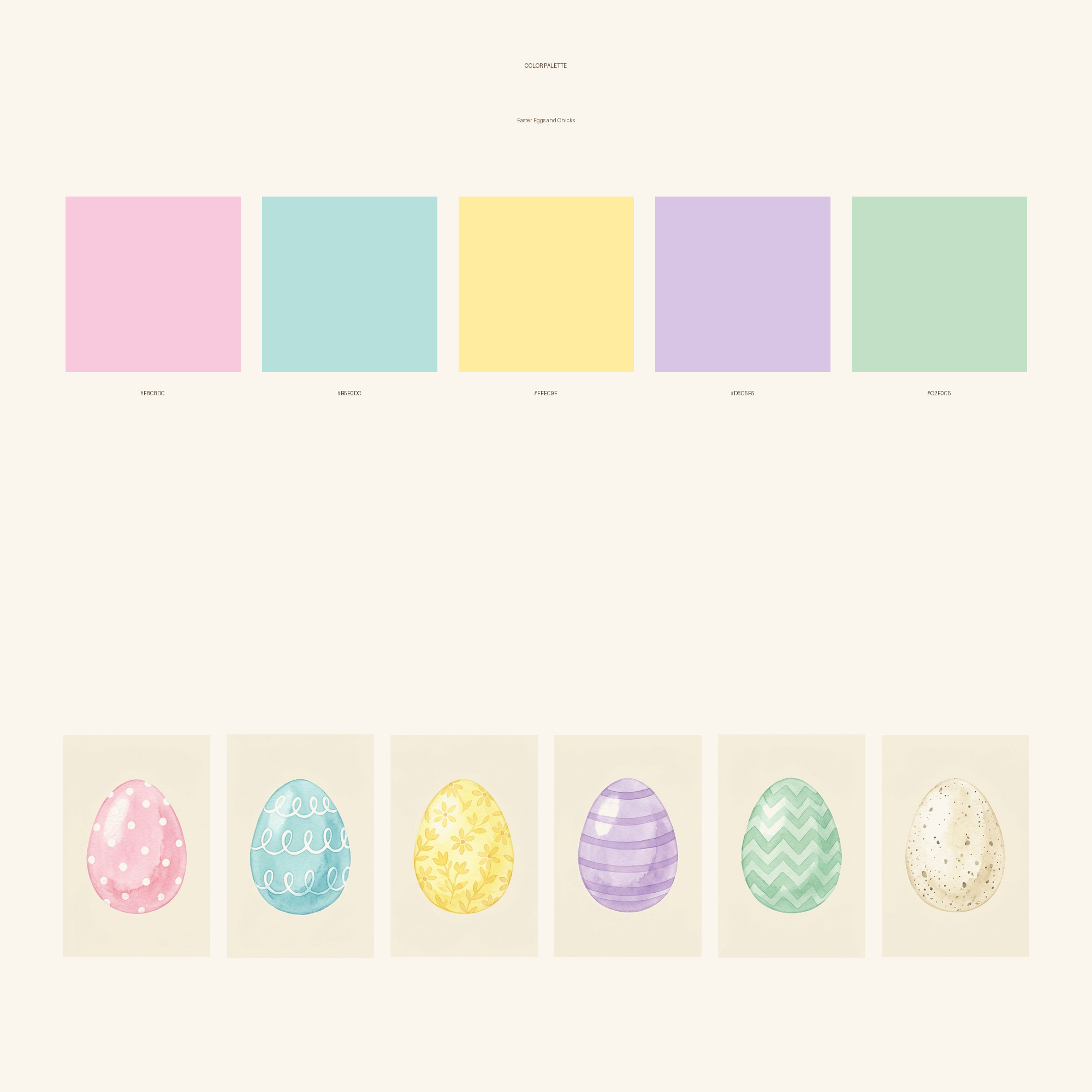 Watercolor Easter Eggs and Chicks Clipart, 30 PNG, Transparent Background, Commercial Use, Digital Download