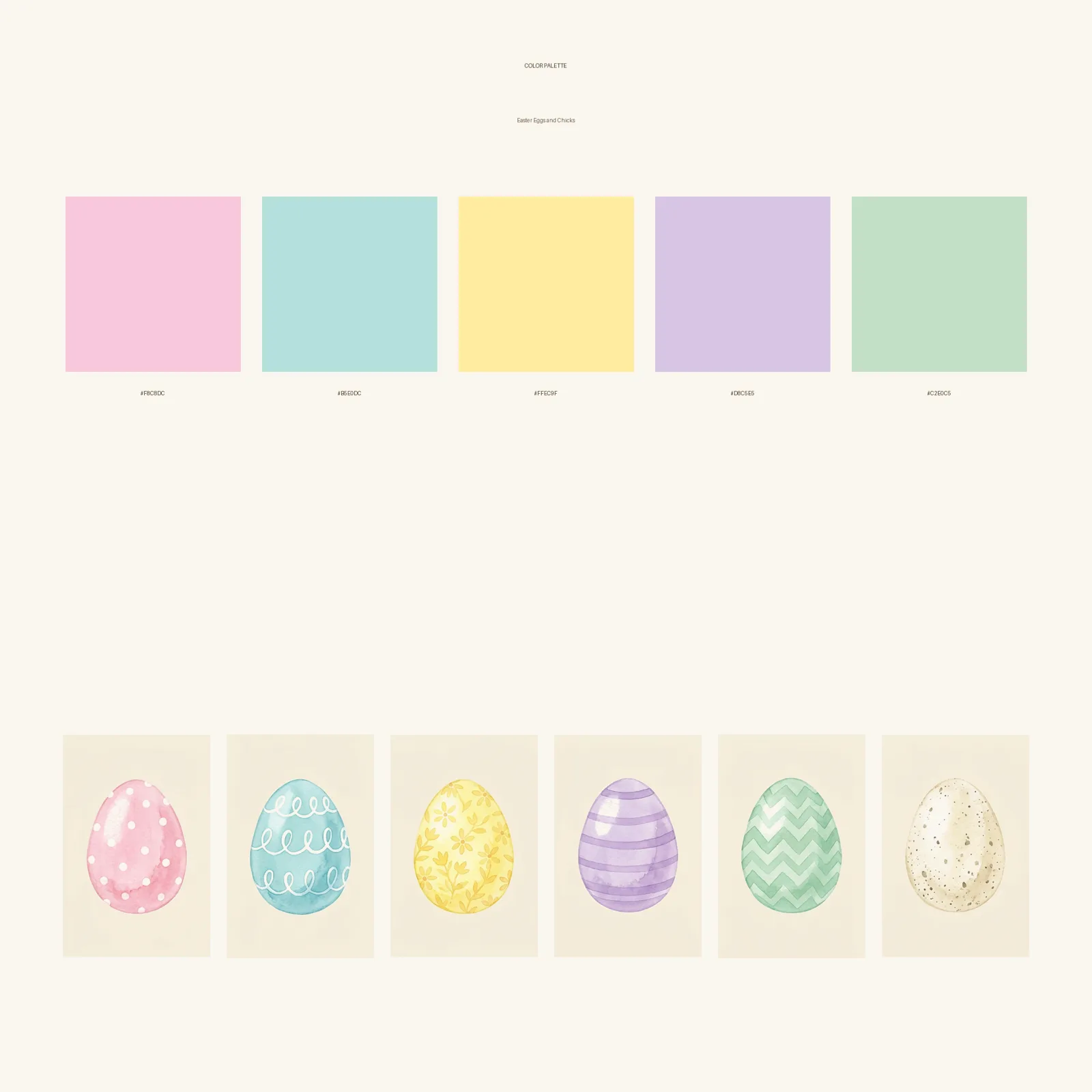 Watercolor Easter Eggs and Chicks Clipart, 30 PNG, Transparent Background, Commercial Use, Digital Download