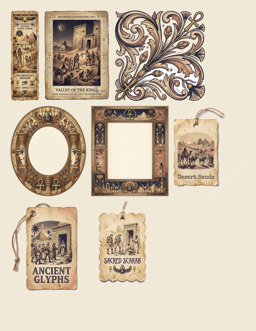 Egyptian Expedition Junk Journal Kit | Ancient Wonders | Digital Download