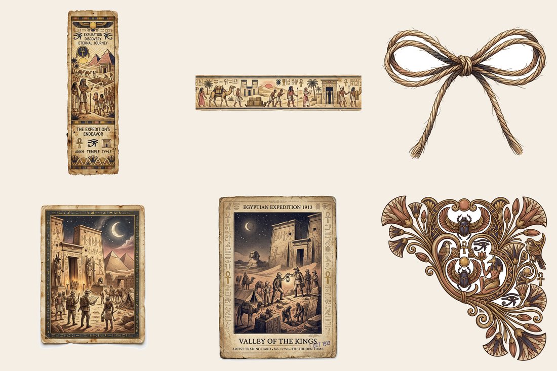 Egyptian Expedition Junk Journal Kit | Ancient Wonders | Digital Download