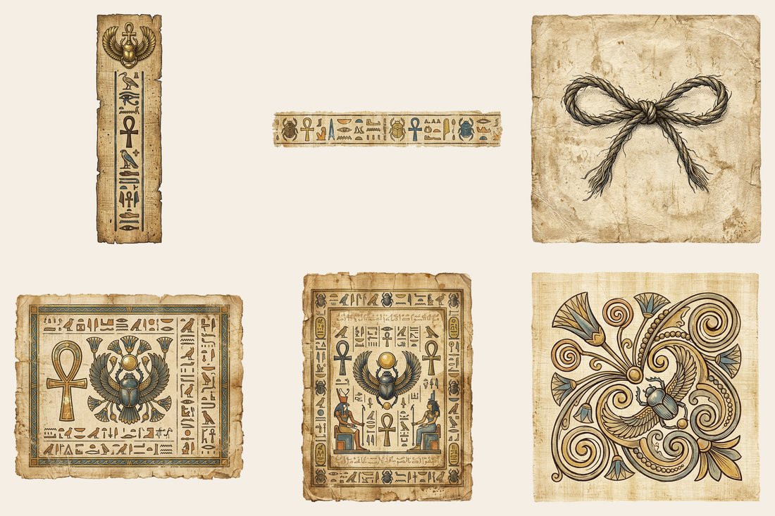Egyptian Mysteries Junk Journal Kit | Sands of Time Ephemera | Digital Download