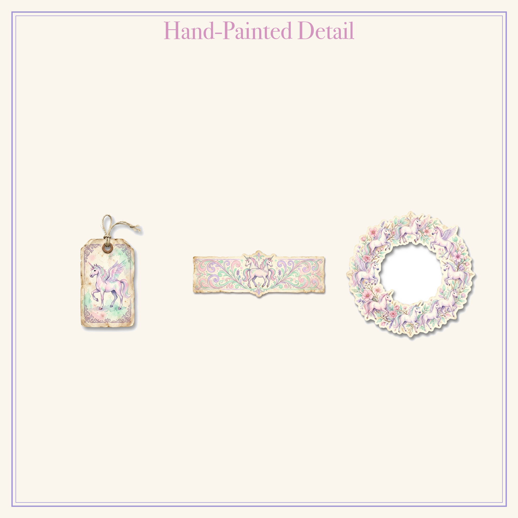 Enchanted Unicorn Junk Journal Kit | Rainbow & Magic Pastel Ephemera | Printable Cut-Outs | Digital Download