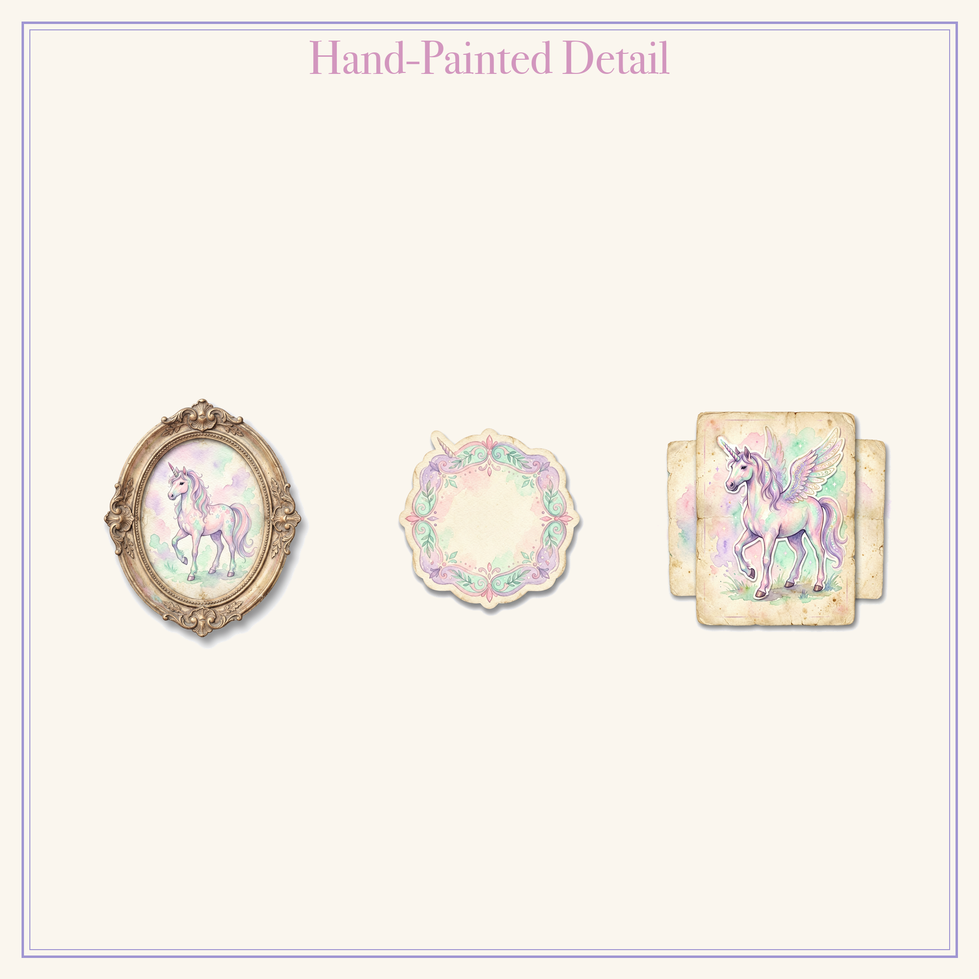 Enchanted Unicorn Junk Journal Kit | Rainbow & Magic Pastel Ephemera | Printable Cut-Outs | Digital Download