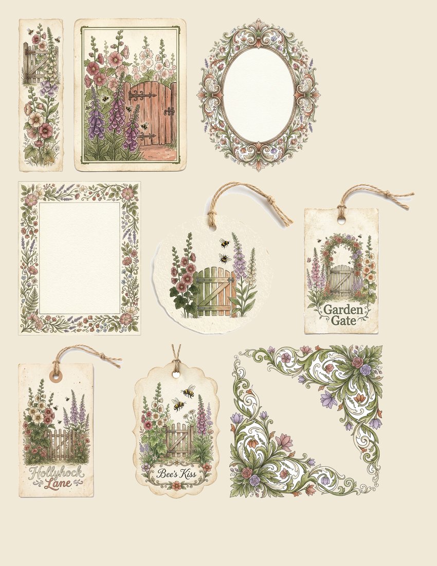 English Cottage Garden Junk Journal Kit | Digital Download