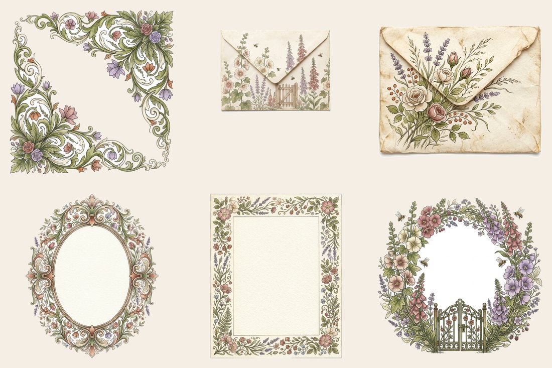 English Cottage Garden Junk Journal Kit | Digital Download