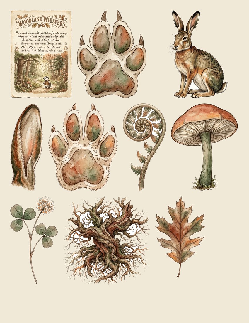 Fox & Hare Woodland Junk Journal Kit | Digital Download