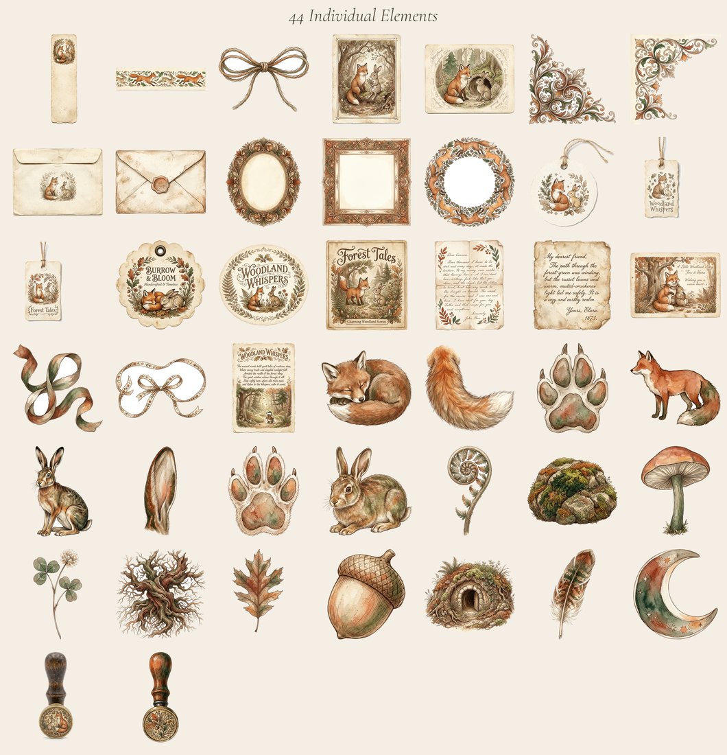 Fox & Hare Woodland Junk Journal Kit | Digital Download