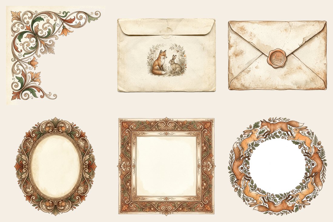 Fox & Hare Woodland Junk Journal Kit | Digital Download