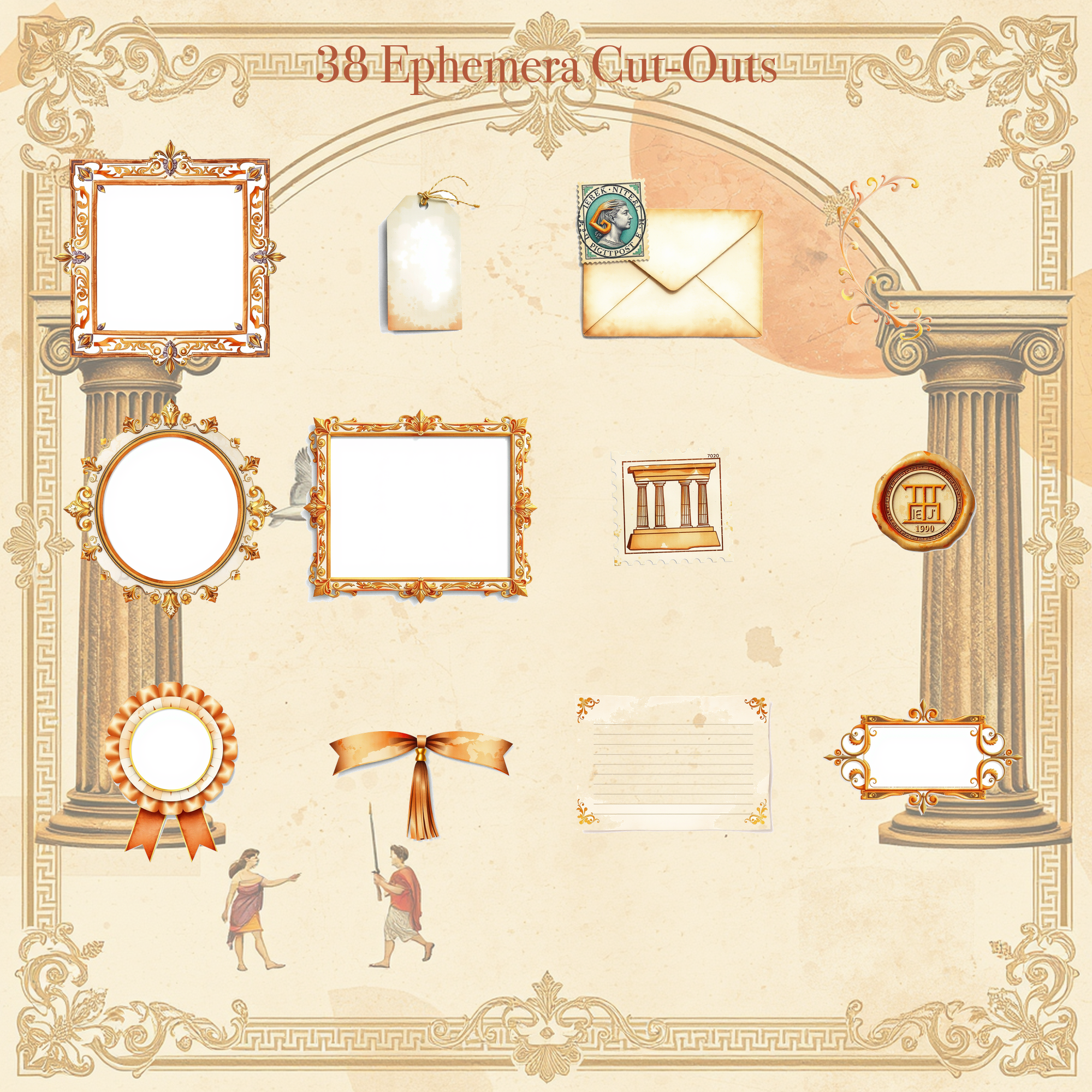 Greek Mythology Junk Journal Kit | Gods & Olympus Ephemera Papers | Printable Cut-Outs | Digital Download