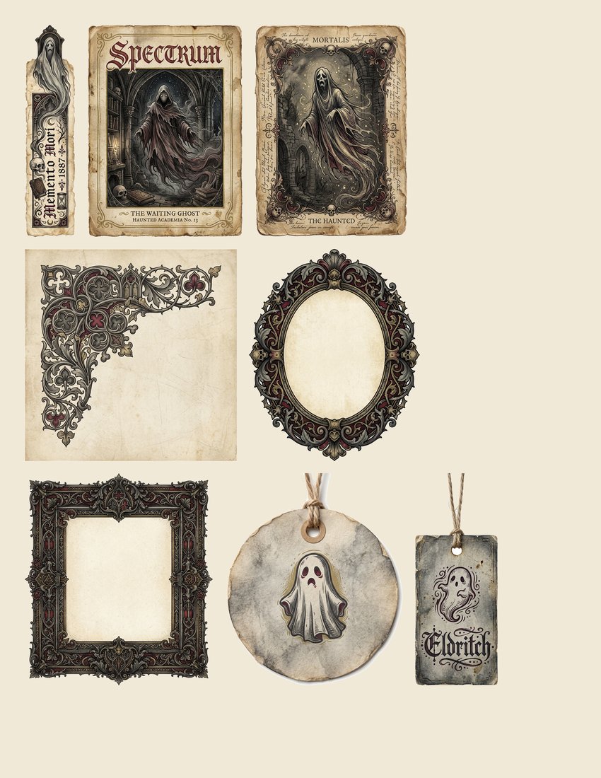 Haunted Manor Junk Journal Kit | Gothic Ephemera | Digital Download