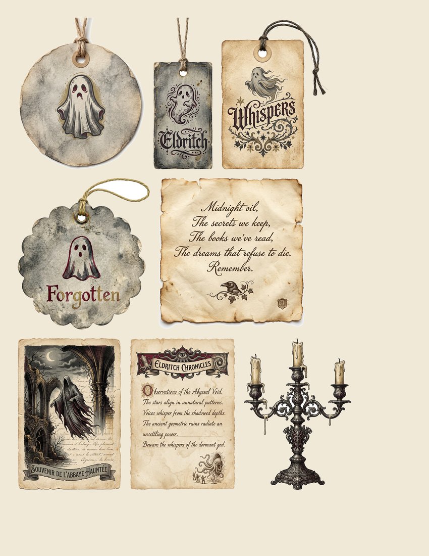 Haunted Manor Junk Journal Kit | Gothic Ephemera | Digital Download
