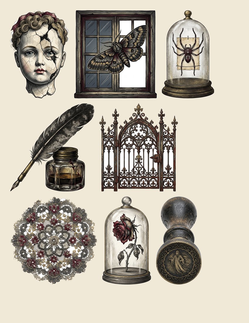 Haunted Manor Junk Journal Kit | Gothic Ephemera | Digital Download