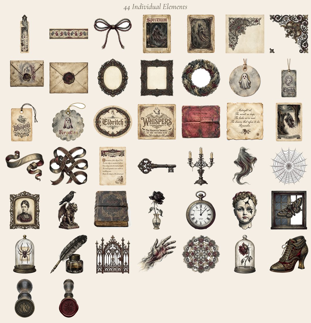 Haunted Manor Junk Journal Kit | Gothic Ephemera | Digital Download