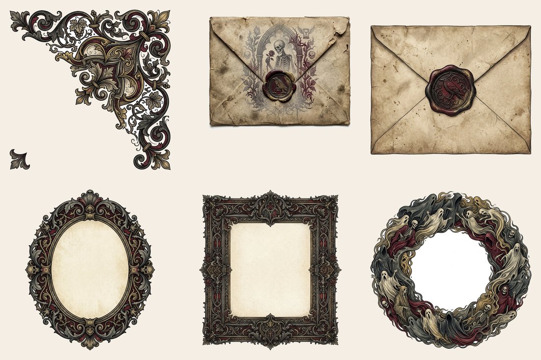 Haunted Manor Junk Journal Kit | Gothic Ephemera | Digital Download