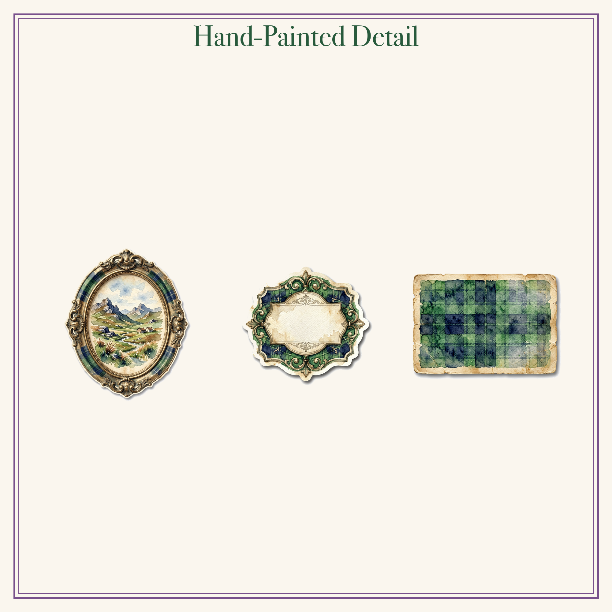 Highland Scotland Junk Journal Kit | Thistle & Tartan Ephemera Papers | Printable Cut-Outs | Digital Download
