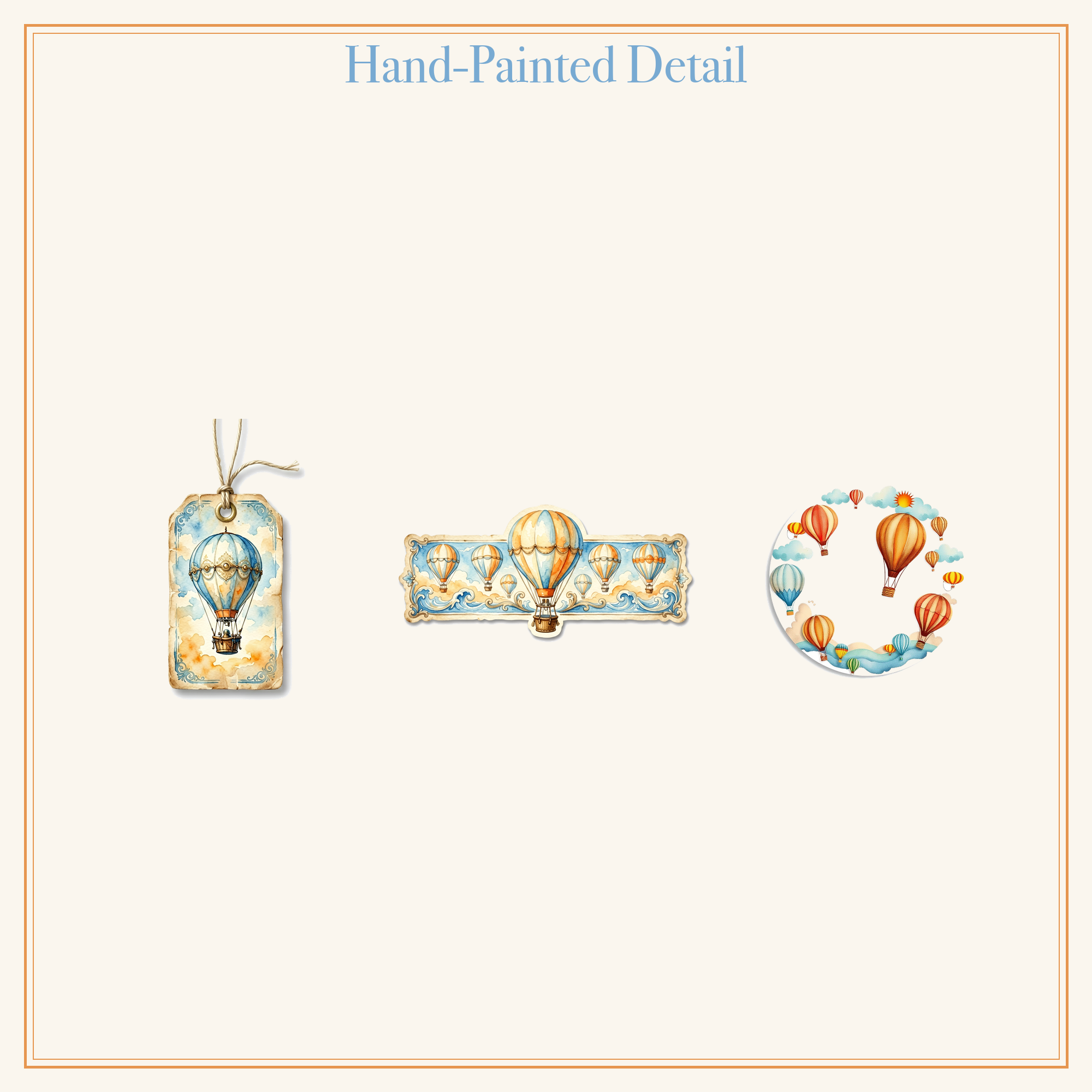 Hot Air Balloon Voyage Junk Journal Kit | Sky Adventure Ephemera Papers | Printable Cut-Outs | Digital Download