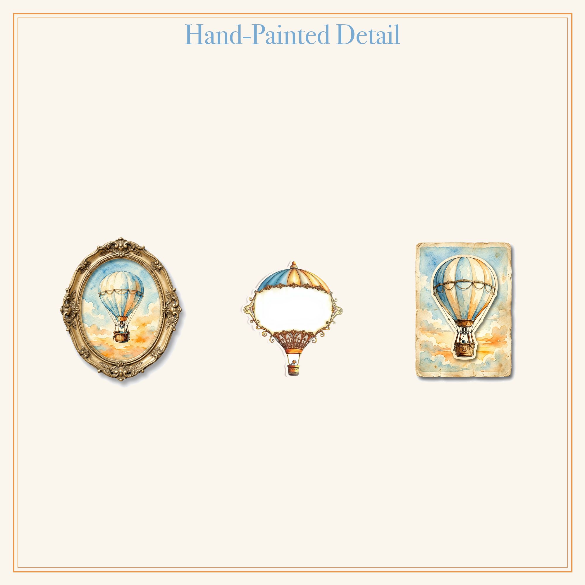 Hot Air Balloon Voyage Junk Journal Kit | Sky Adventure Ephemera Papers | Printable Cut-Outs | Digital Download