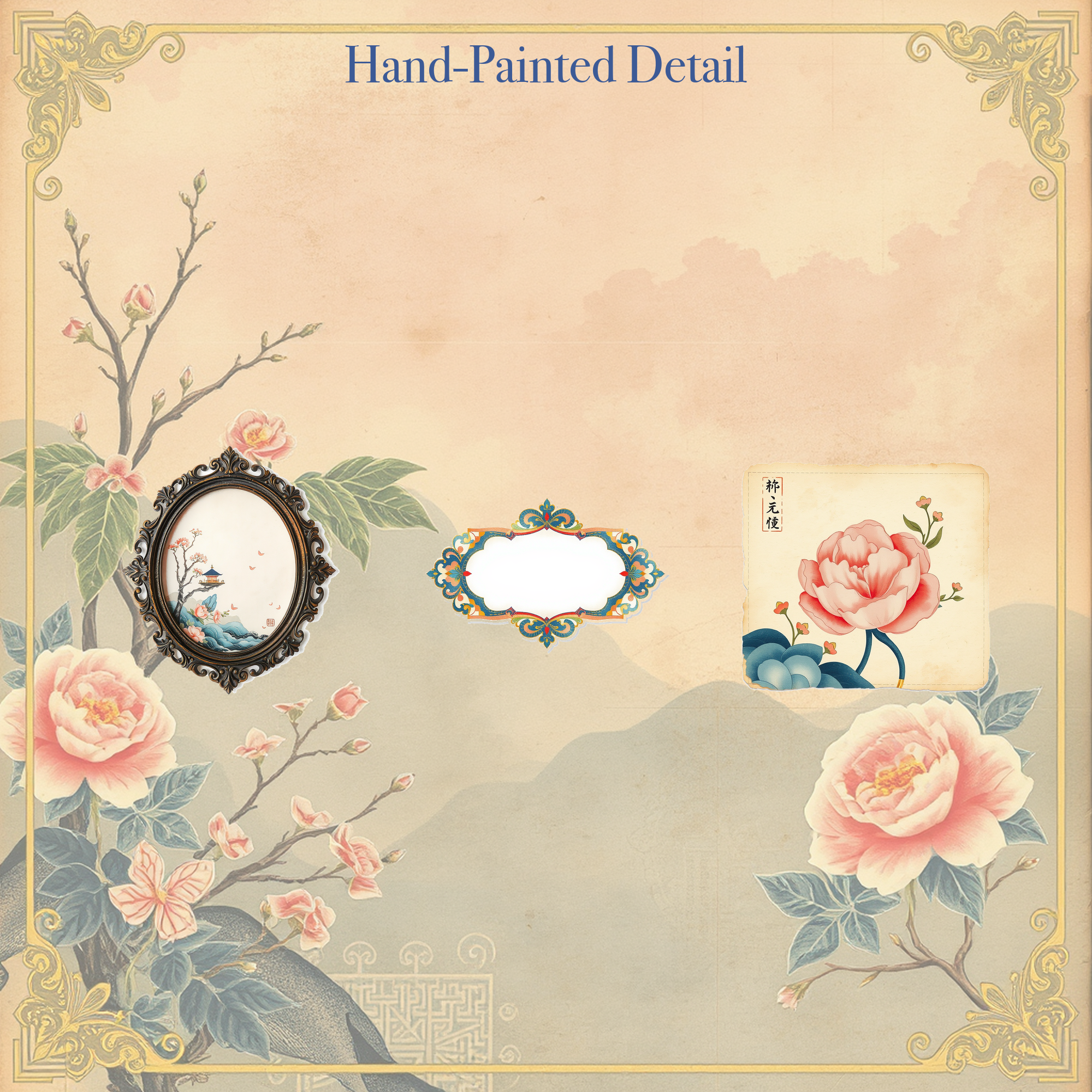 Japanese Ukiyo-e Junk Journal Kit | Cherry Blossom & Crane Ephemera Papers | Printable Cut-Outs | Digital Download
