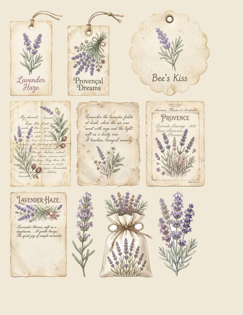 Lavender Fields of Provence Junk Journal Kit | Digital Download