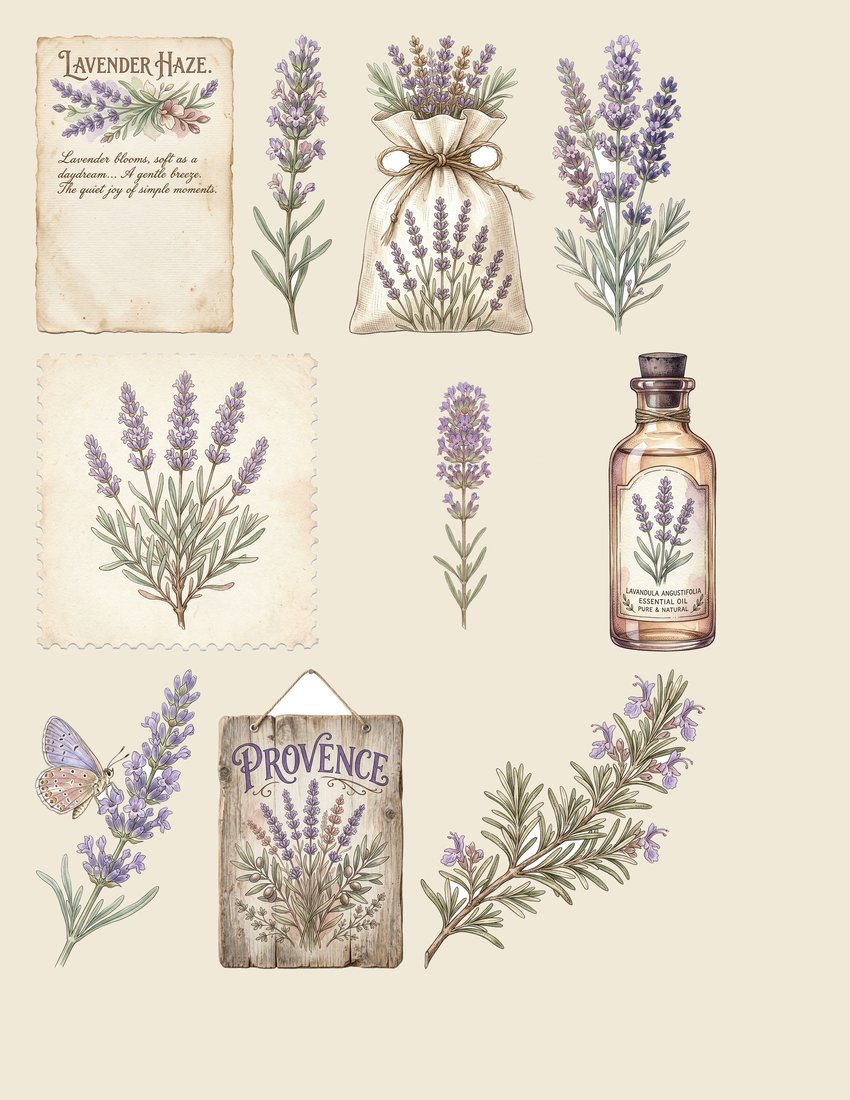 Lavender Fields of Provence Junk Journal Kit | Digital Download