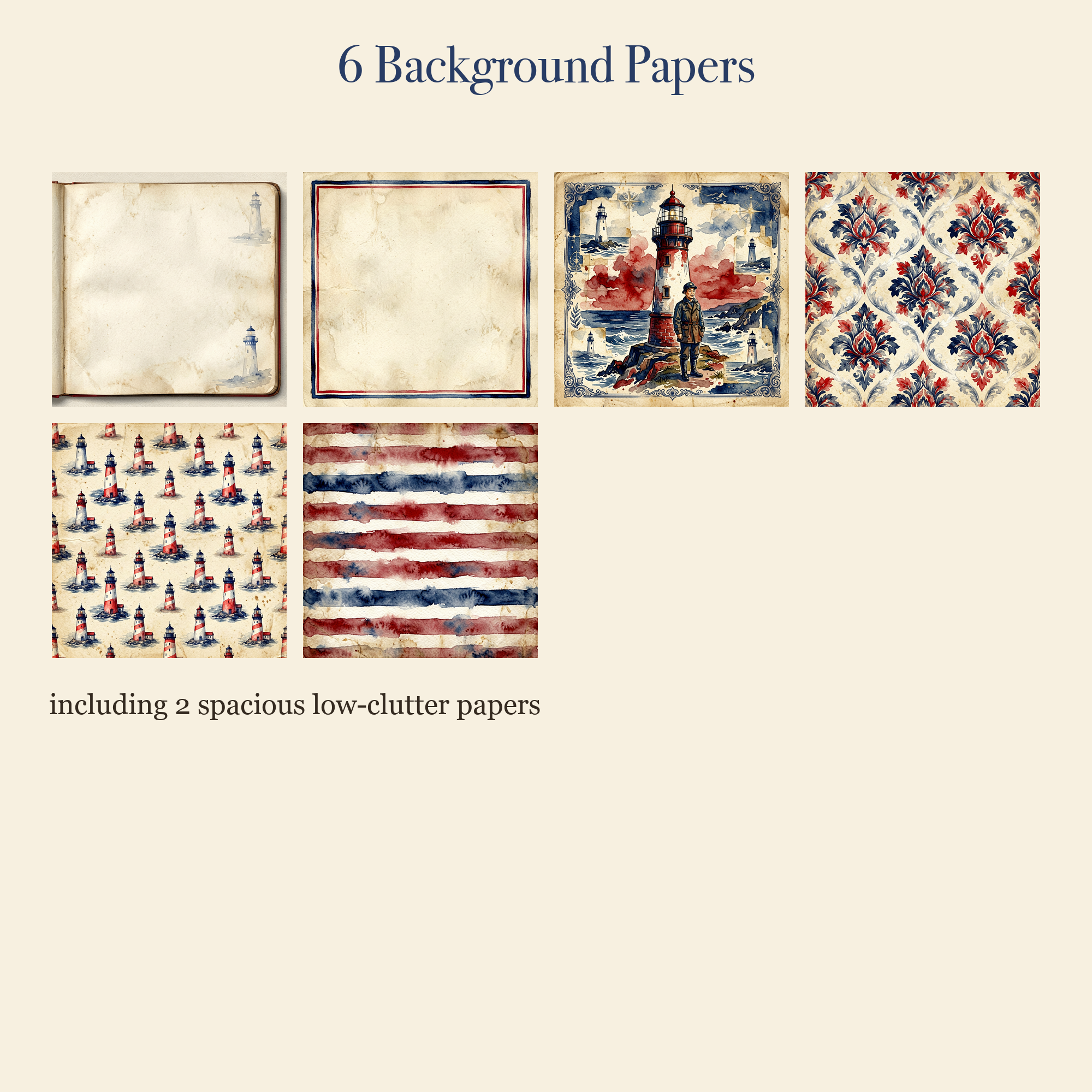 Lighthouse Keeper Junk Journal Kit | Coastal Beacon & Map Ephemera Papers | Printable Cut-Outs | Digital Download