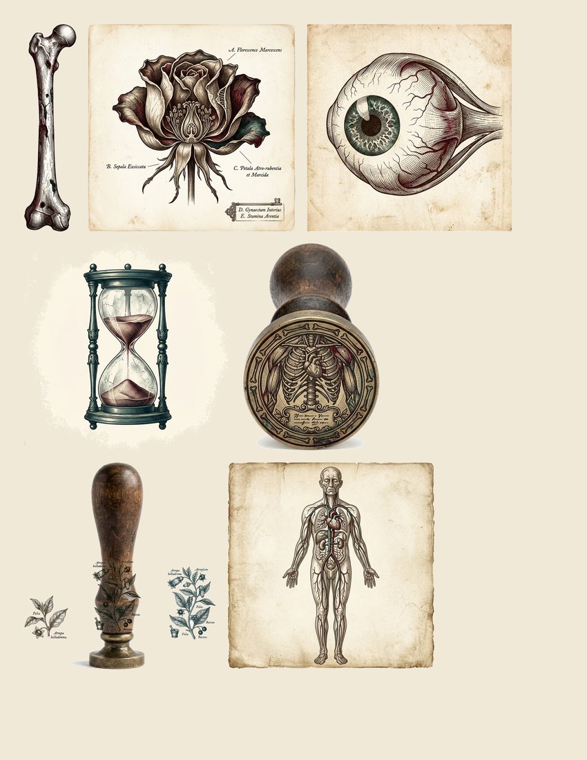 Macabre Anatomy Junk Journal Kit | Gothic Medical Ephemera | Digital Download
