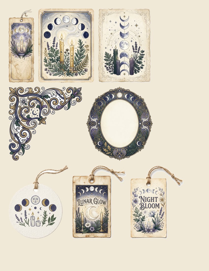 Moon Ritual Junk Journal Kit | Mystical Lunar Ephemera + Printable Sheets | Digital Download